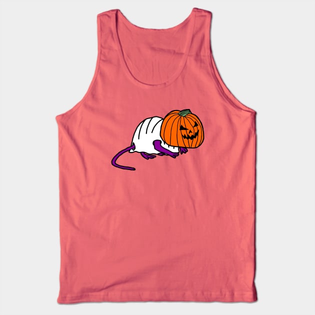 Cute Rat Wearing Halloween Horror Costume Tank Top by ellenhenryart